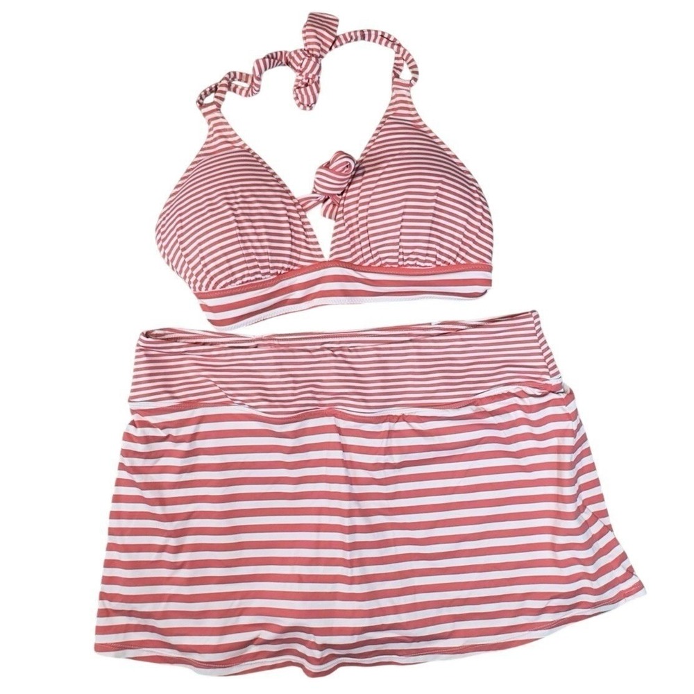Tommy Bahama Women's XL Breaker Bay Swim Skort Bikini Halter Reversible Swimsuit - Picture 1 of 16
